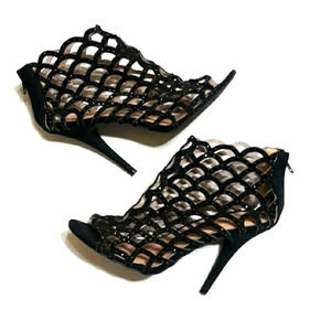 NWOB Nine West Lustol Rhinestone Caged Heels size 8